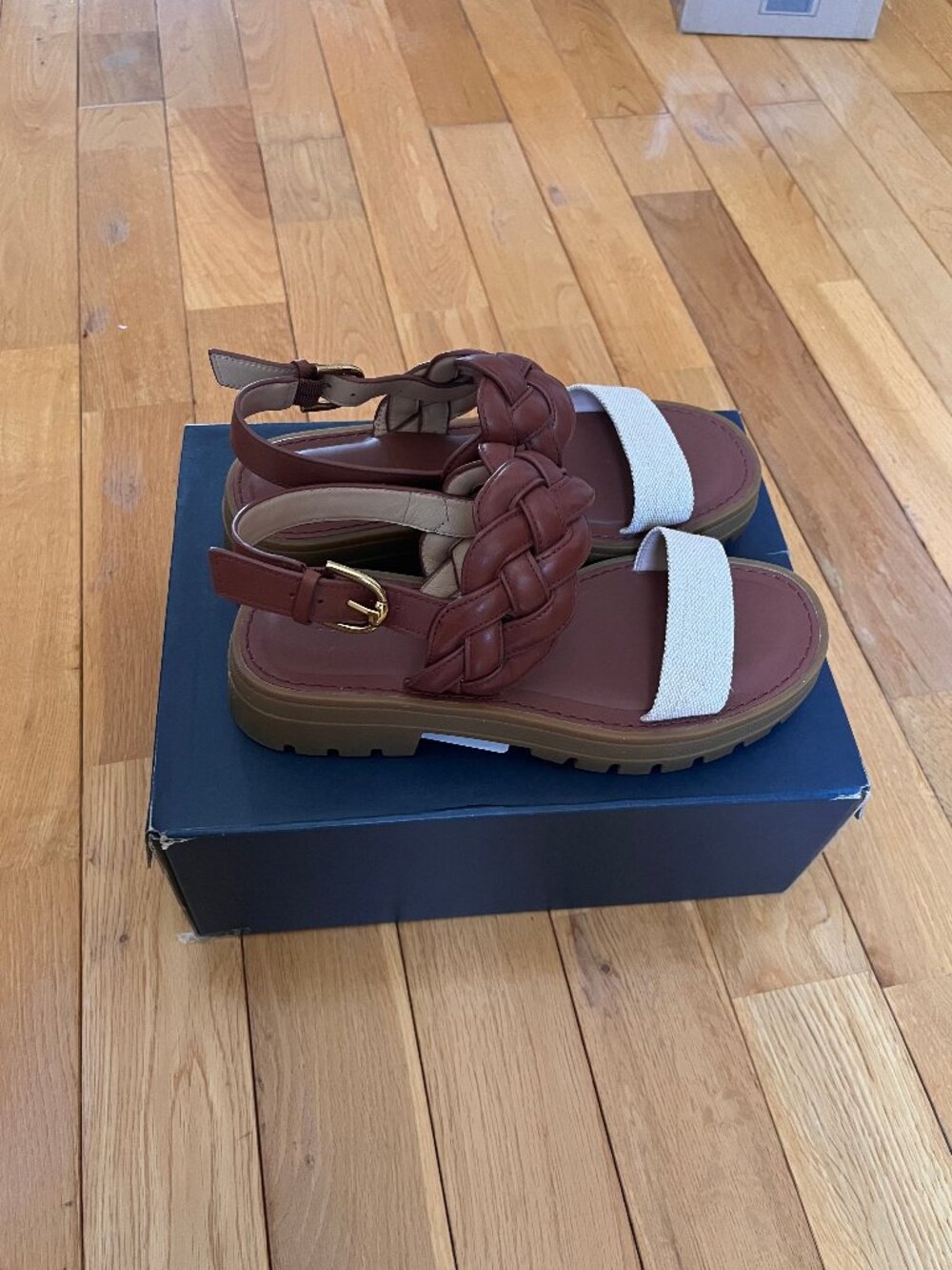 Cole Haan Cressida Lug Sandals in Natural-Cuoio - Picture 5 of 7